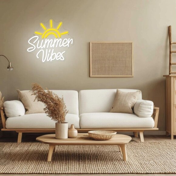 New Summer Vibes Neon Sign, Dimmable USB LED Light for Beach Bar & Wall Decor - Picture 7 of 7